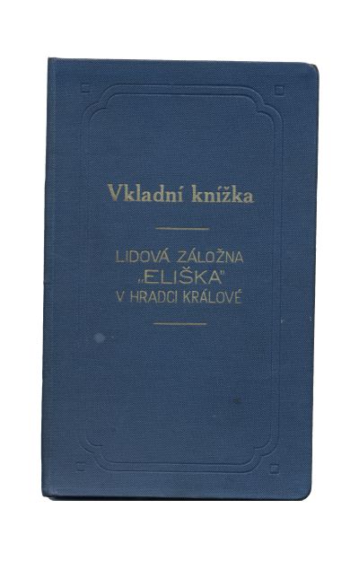 Savings book of the People's credit union Eliška in Hradec Králo