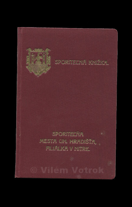 Spořitelní knížka Sporitelňa Mesta Uh. Hradišťa filialka v Nitre