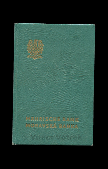 Vkladní knížka Moravské banky - modrozelená 700